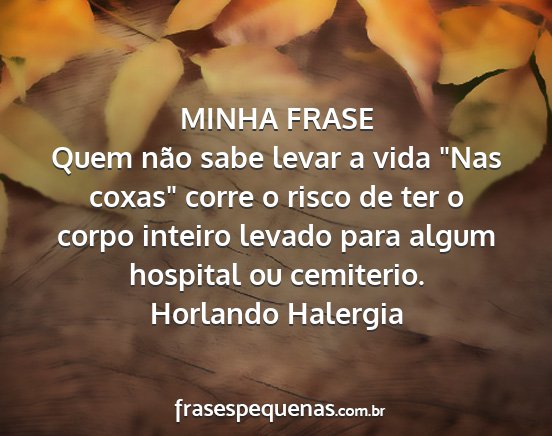 Horlando Halergia - MINHA FRASE Quem não sabe levar a vida Nas...