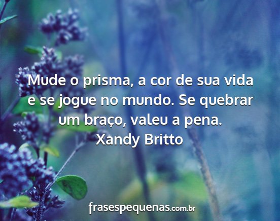 Xandy Britto - Mude o prisma, a cor de sua vida e se jogue no...