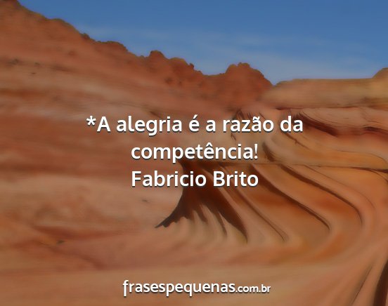 Fabricio Brito - *A alegria é a razão da competência!...