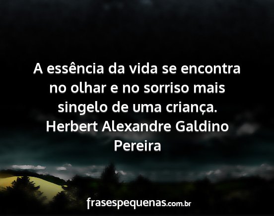 Herbert Alexandre Galdino Pereira - A essência da vida se encontra no olhar e no...