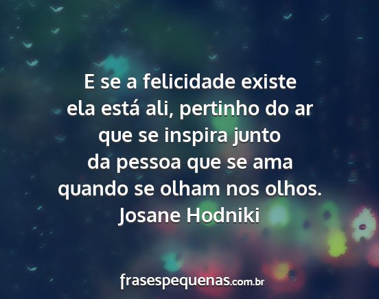 Josane Hodniki - E se a felicidade existe ela está ali, pertinho...