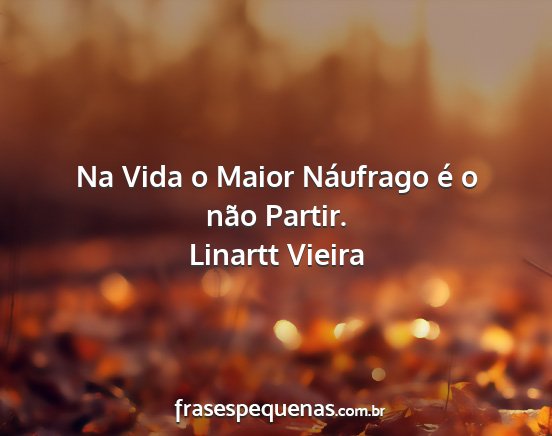 Linartt Vieira - Na Vida o Maior Náufrago é o não Partir....