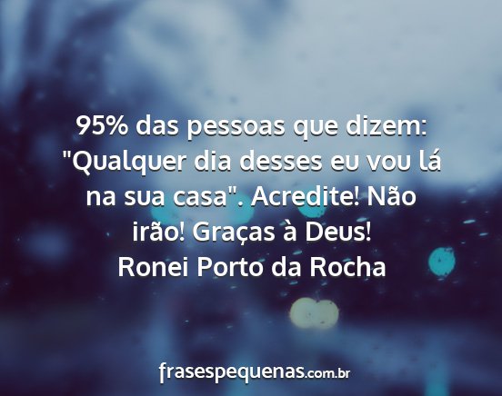 Ronei Porto da Rocha - 95% das pessoas que dizem: Qualquer dia desses...