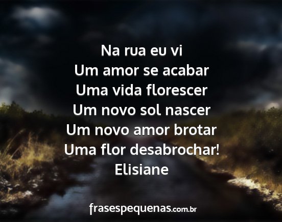 Elisiane - Na rua eu vi Um amor se acabar Uma vida florescer...