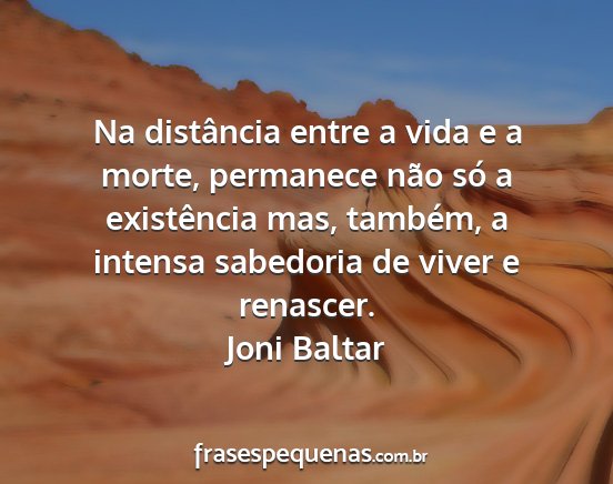 Joni Baltar - Na distância entre a vida e a morte, permanece...