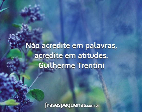 Guilherme Trentini - Não acredite em palavras, acredite em atitudes....