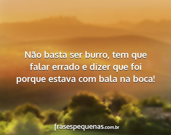 Não basta ser burro, tem que falar errado e...