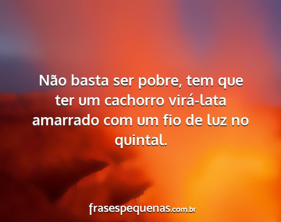 Não basta ser pobre, tem que ter um cachorro...