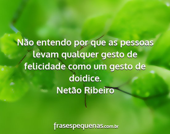 Netão Ribeiro - Não entendo por que as pessoas levam qualquer...