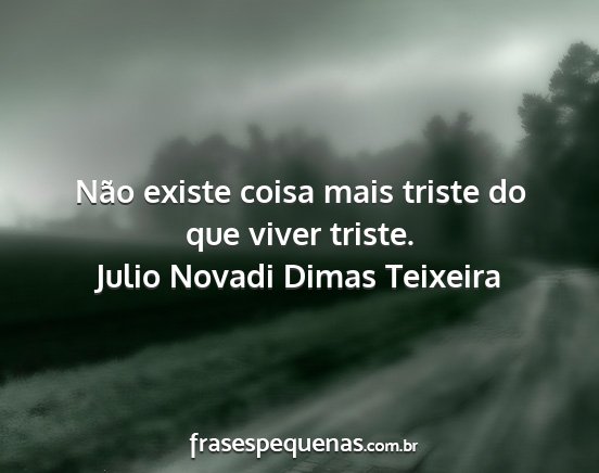Julio Novadi Dimas Teixeira - Não existe coisa mais triste do que viver triste....