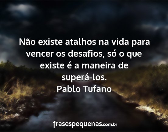 Pablo Tufano - Não existe atalhos na vida para vencer os...
