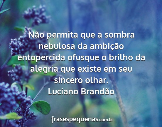 Luciano Brandão - Não permita que a sombra nebulosa da ambição...