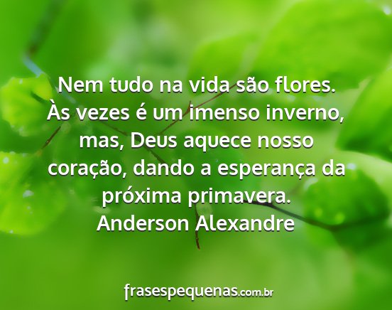 Anderson Alexandre - Nem tudo na vida são flores. Às vezes é um...