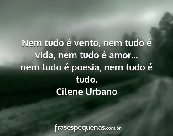 Cilene Urbano - Nem tudo é vento, nem tudo é vida, nem tudo é...