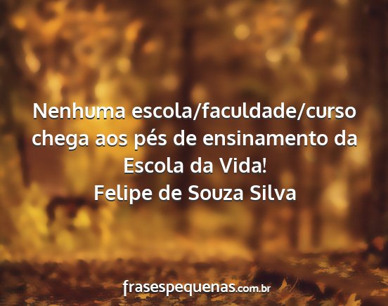 Felipe de Souza Silva - Nenhuma escola/faculdade/curso chega aos pés de...