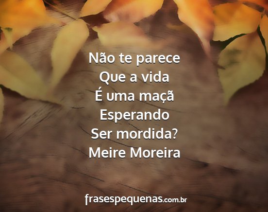 Meire Moreira - Não te parece Que a vida É uma maçã Esperando...