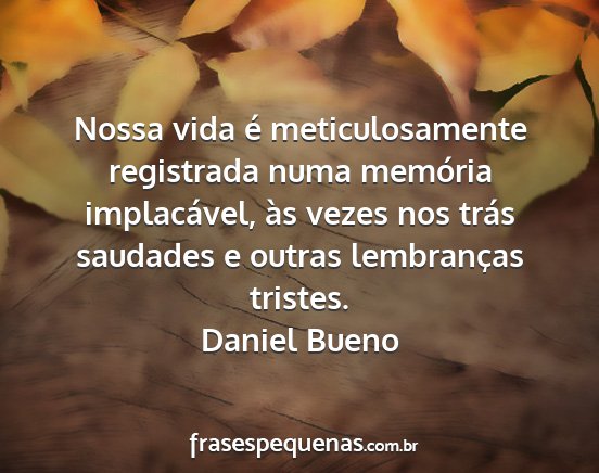 Daniel Bueno - Nossa vida é meticulosamente registrada numa...