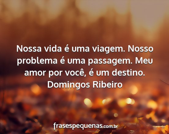 Domingos Ribeiro - Nossa vida é uma viagem. Nosso problema é uma...