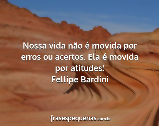 Fellipe Bardini - Nossa vida não é movida por erros ou acertos....