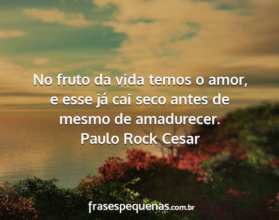 Paulo Rock Cesar - No fruto da vida temos o amor, e esse já cai...