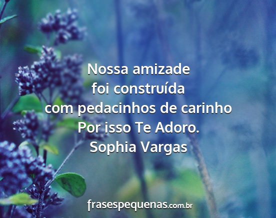 Sophia Vargas - Nossa amizade foi construída com pedacinhos de...