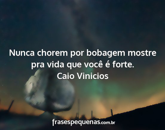 Caio Vinicios - Nunca chorem por bobagem mostre pra vida que...
