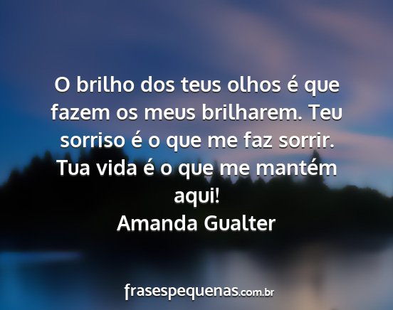 Amanda Gualter - O brilho dos teus olhos é que fazem os meus...