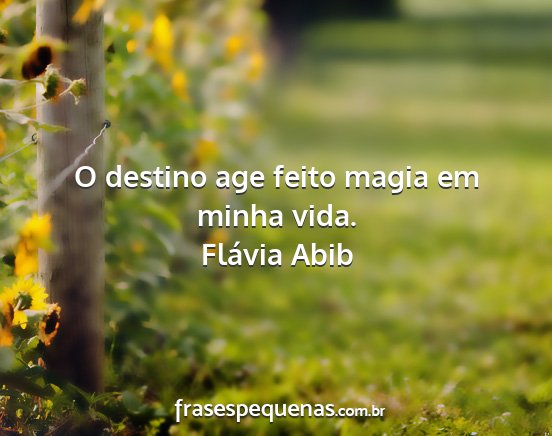 Flávia Abib - O destino age feito magia em minha vida....