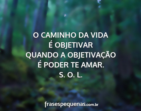 S. O. L. - O CAMINHO DA VIDA É OBJETIVAR QUANDO A...