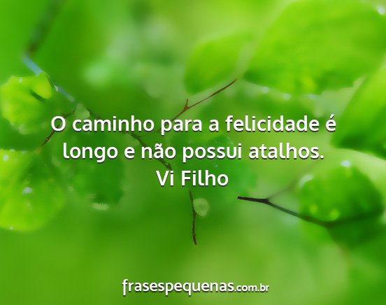 Vi Filho - O caminho para a felicidade é longo e não...