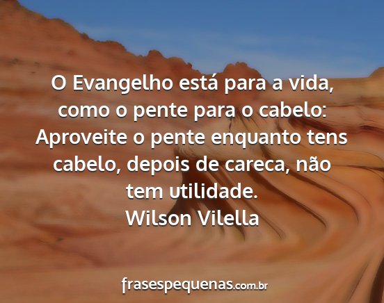 Wilson Vilella - O Evangelho está para a vida, como o pente para...