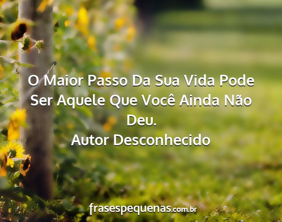 Autor Desconhecido - O Maior Passo Da Sua Vida Pode Ser Aquele Que...