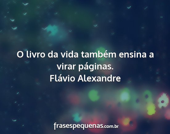 Flávio Alexandre - O livro da vida também ensina a virar páginas....