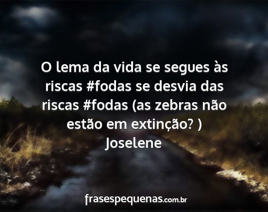 Joselene - O lema da vida se segues às riscas #fodas se...