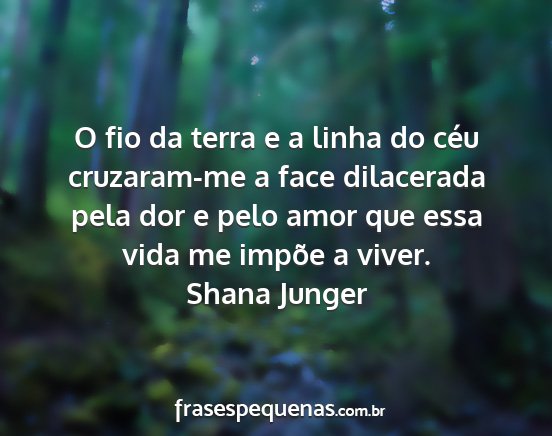 Shana Junger - O fio da terra e a linha do céu cruzaram-me a...