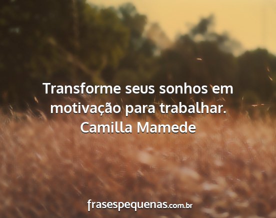 Camilla Mamede - Transforme seus sonhos em motivação para...