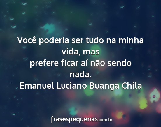 Emanuel Luciano Buanga Chila - Você poderia ser tudo na minha vida, mas prefere...
