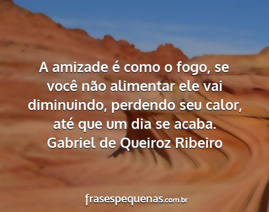 Gabriel de Queiroz Ribeiro - A amizade é como o fogo, se você não alimentar...