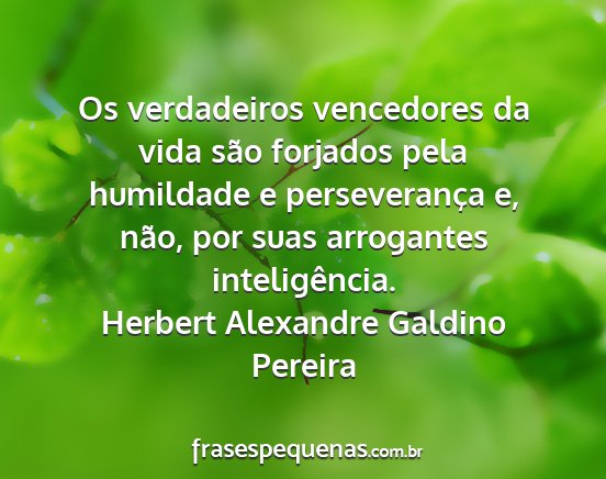 Herbert Alexandre Galdino Pereira - Os verdadeiros vencedores da vida são forjados...