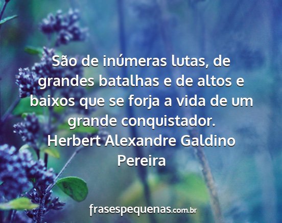 Herbert Alexandre Galdino Pereira - São de inúmeras lutas, de grandes batalhas e de...