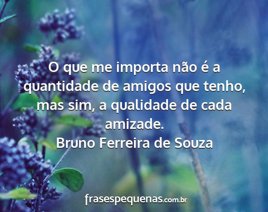 Bruno Ferreira de Souza - O que me importa não é a quantidade de amigos...