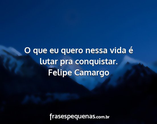 Felipe Camargo - O que eu quero nessa vida é lutar pra conquistar....
