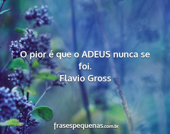 Flavio Gross - O pior é que o ADEUS nunca se foi....