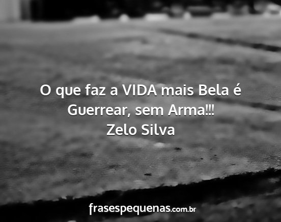 Zelo Silva - O que faz a VIDA mais Bela é Guerrear, sem...