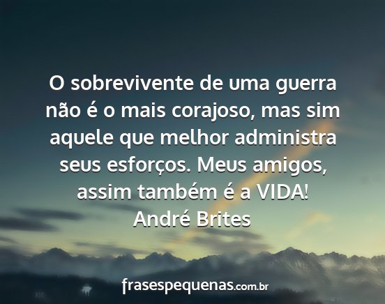 André Brites - O sobrevivente de uma guerra não é o mais...