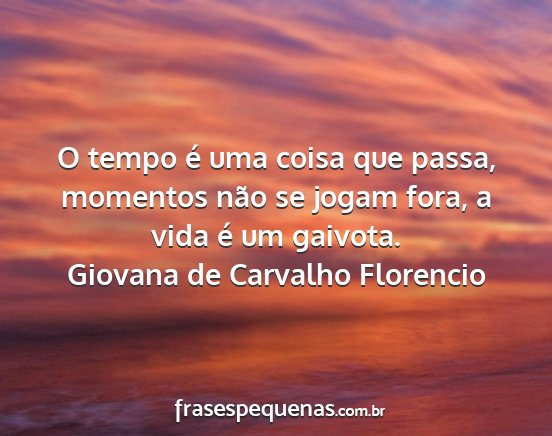 Giovana de Carvalho Florencio - O tempo é uma coisa que passa, momentos não se...