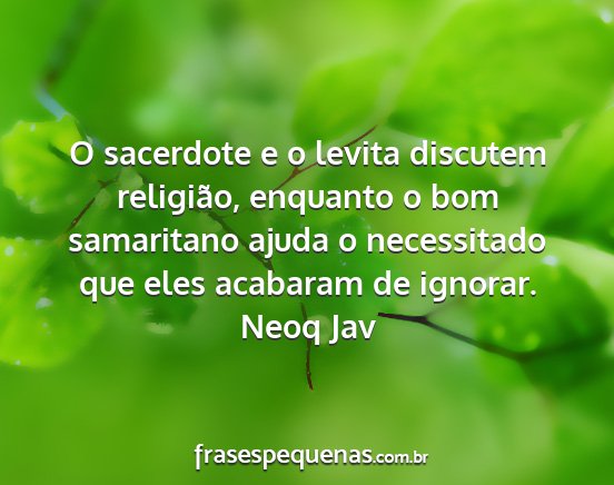 Neoq Jav - O sacerdote e o levita discutem religião,...