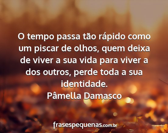 Pâmella Damasco - O tempo passa tão rápido como um piscar de...