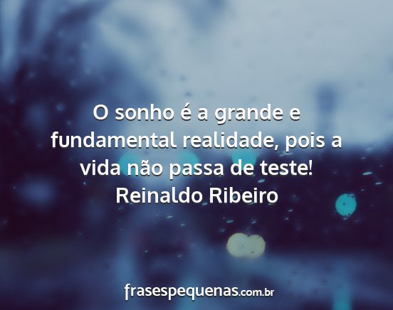 Reinaldo Ribeiro - O sonho é a grande e fundamental realidade, pois...