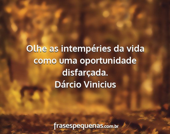 Dárcio Vinicius - Olhe as intempéries da vida como uma...